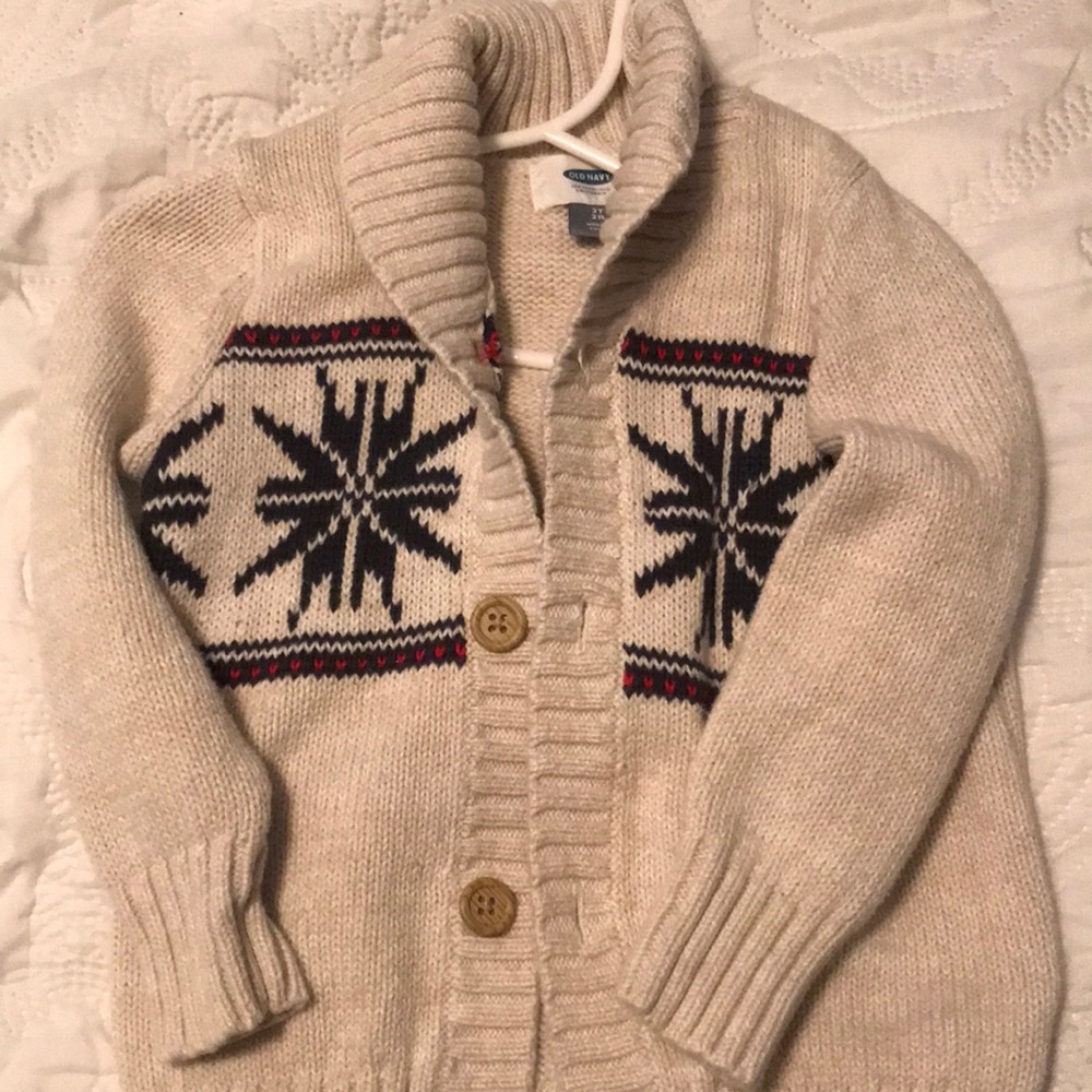 OldNavy 2T Cream Button Down Sweater